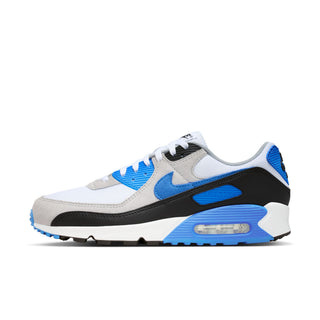 MEN'S NIKE AIR MAX 90 'WHITE/BLUE CRYSTAL-LT SMOKE GREY-BLACK' DM0029-122