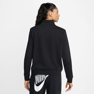 WOMEN'S NIKE SPORTSWEAR CLUB FLEECE 1/2 ZIP SWEATSHIRT "BLACK" DQ5838-010