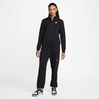 WOMEN'S NIKE SPORTSWEAR CLUB FLEECE 1/2 ZIP SWEATSHIRT "BLACK" DQ5838-010