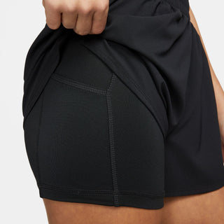 WOMEN'S NIKE ONE DRI-FIT HIGH WAISTED 2 IN 1 SHORTS "BLACK/REFLECTIVE SILVER" DX6016-010