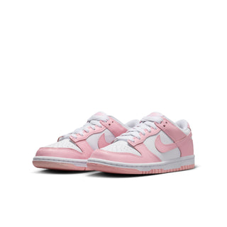 (GS) NIKE DUNK LOW " WHITE/MED SOFT PINK-WHITE-WHITE" FB9109-125