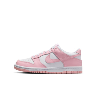 (GS) NIKE DUNK LOW " WHITE/MED SOFT PINK-WHITE-WHITE" FB9109-125