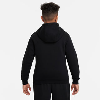 KIDS NIKE CLUB FLEECE PULLOVER HOODIE "BLACK/WHITE" FD3000-010