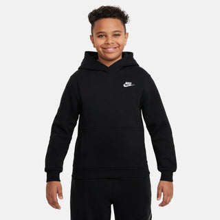 KIDS NIKE CLUB FLEECE PULLOVER HOODIE "BLACK/WHITE" FD3000-010