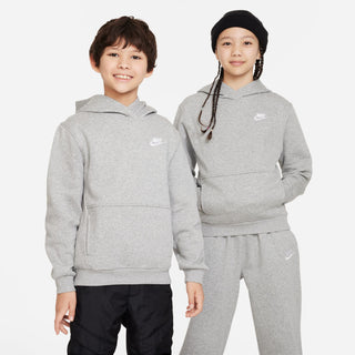 NIKE KIDS CLUB FLEECE HOODIE 'HEATHER GREY' FD3000-063