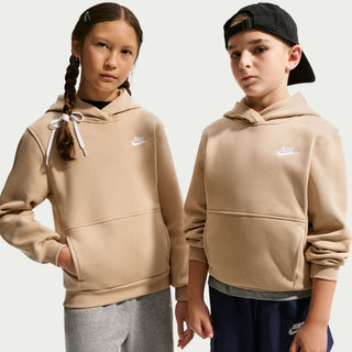 KID'S NIKE SPORTWEAR CLUB FLEECE LINEN-WHITE PULLOVER HOODIE FD3000-286