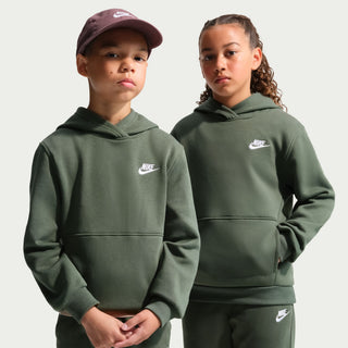 KIDS (OLDER) NIKE SPORTSWEAR CLUB FLEECE PULLOVER HOODIE "CAMO GREEN/WHITE" FD3000-305