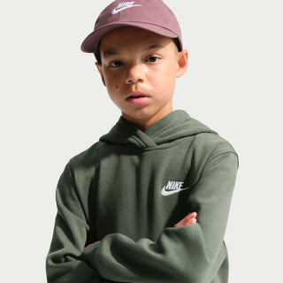 KIDS (OLDER) NIKE SPORTSWEAR CLUB FLEECE PULLOVER HOODIE "CAMO GREEN/WHITE" FD3000-305