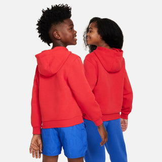 KID'S NIKE CLUB FLEECE PULLOVER HOODIE "RED" FD3000-657