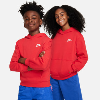 KID'S NIKE CLUB FLEECE PULLOVER HOODIE "RED" FD3000-657