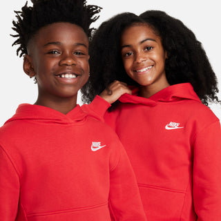 KID'S NIKE CLUB FLEECE PULLOVER HOODIE "RED" FD3000-657