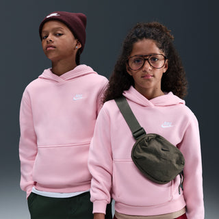 KID'S NIKE CLUB FLEECE PULLOVER HOODIE "PINK" FD3000-690
