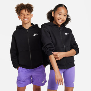 KID'S NIKE SPORTSWEAR CLUB FLEECE "BLACK/WHITE" ZIP HOODIE FD3004-010