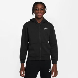KID'S NIKE SPORTSWEAR CLUB FLEECE "BLACK/WHITE" ZIP HOODIE FD3004-010
