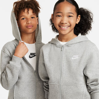 KID'S NIKE SPORTSWEAR CLUB FLEECE "GREY/WHITE" ZIP HOODIE FD3004-063