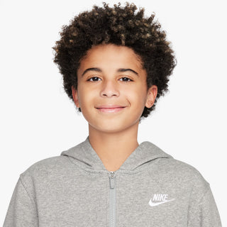 KID'S NIKE SPORTSWEAR CLUB FLEECE "GREY/WHITE" ZIP HOODIE FD3004-063