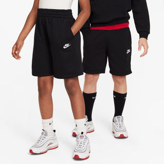 BIG KID'S NIKE SPORTSWEAR CLUB FLEECE FRENCH TERRY SHORTS "BLACK/WHITE" FD3015-010