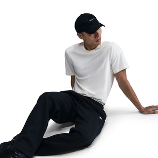 MEN'S NIKE CLUB FLEECE OPEN-HEM TROUSERS "BLACK/WHITE" FN3730-010