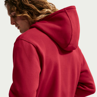 MEN NIKE CLUB FLEECE PULLOVER HOODE TOUGH RED FN3859-608