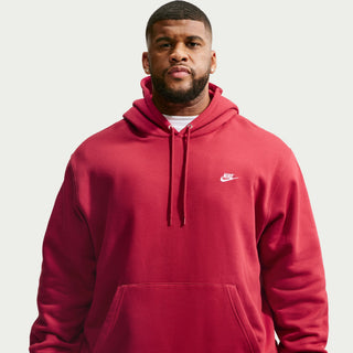 MEN NIKE CLUB FLEECE PULLOVER HOODE TOUGH RED FN3859-608