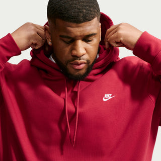MEN NIKE CLUB FLEECE PULLOVER HOODE TOUGH RED FN3859-608