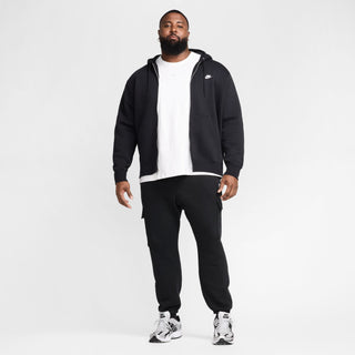 MEN'S NIKE CLUB FLEECE FULL-ZIP HOODIE "BLACK/WHITE" FN3861-010