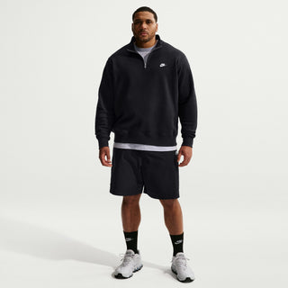 MEN'S NIKE SPORTSWEAR CLUB 1/2 -ZIP FLEECE TOP " BLACK/BLACK-WHITE" FN3864-010
