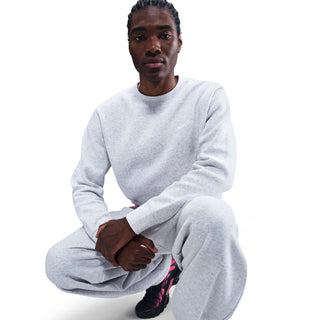 MEN'S NIKE CLUB FLEECE CREWNECK "LIGHT GREY HEATHER/WHITE" FN3886-051