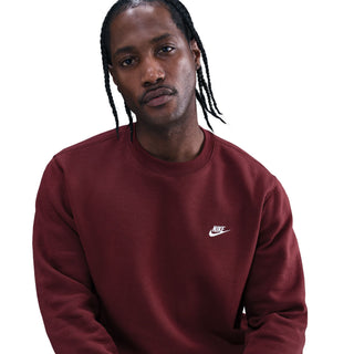 MEN'S NIKE CLUB FLEECE CREW NECK "DARK TEAM RED/WHITE" FN3886-619