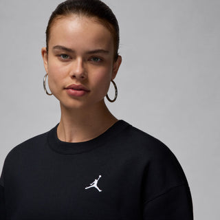 WOMEN'S JORDAN BROOKLYN FLEECE CREWNECK "BLACK/WHITE" FV7074-010