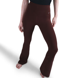 WOMEN'S NIKE ZENVY HIGH WAISTED FLARED LEGGINS "BURGUNDY RUSH/BLACK" FV7921-652