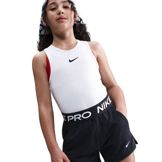 KIDS NIKE PRO FLEECE (GIRLS) DRI-FIT SHORTS " BLACK/WHITE" HQ9313-010