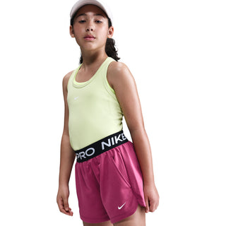 KIDS NIKE PRO FLEECE (GIRLS) DRI-FIT SHORTS " SWEET BEET/BLACK/WHITE" HQ9313-634