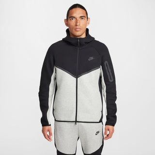 MEN'S NIKE TECH FULL-ZIP HOODIE "BLACK/DK GREY HEATHER/BLACK" HV0949-011