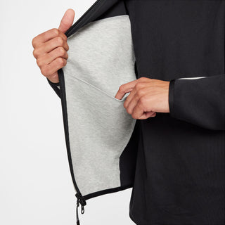 MEN'S NIKE TECH FULL-ZIP HOODIE "BLACK/DK GREY HEATHER/BLACK" HV0949-011