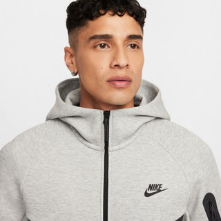 MEN'S NIKE TECH ZIP-UP HOODIE "DK GREY HEATHER/BLACK" HV0949-063