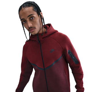 NIKE MEN'S TECH FULL ZIP HOODIE "DARK TEAM RED/BURGUNDY" HV0949-619