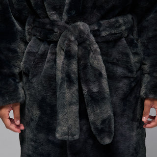 MEN'S JORDAN BROOKLYN FAUX FUR ROBE "THUNDER GREY" HV1044-036