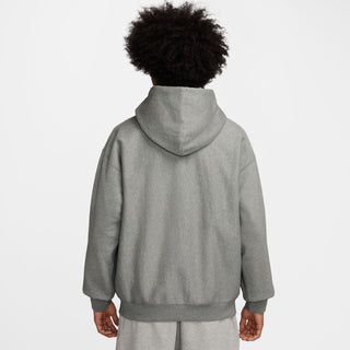 MEN'S NIKE SOLO SWOOSH FULL ZIP FLEECE HOODIE 'DARK HEATHER GREY' HV1084-063