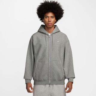 MEN'S NIKE SOLO SWOOSH FULL ZIP FLEECE HOODIE 'DARK HEATHER GREY' HV1084-063