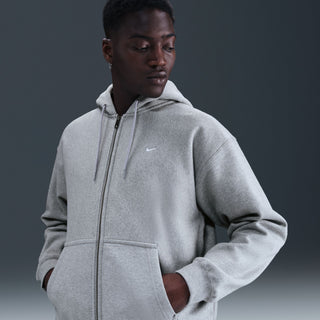 MEN'S NIKE SOLO SWOOSH FULL ZIP FLEECE HOODIE 'DARK HEATHER GREY' HV1084-063
