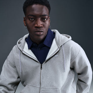 MEN'S NIKE SOLO SWOOSH FULL ZIP FLEECE HOODIE 'DARK HEATHER GREY' HV1084-063