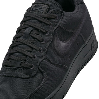 MEN'S NIKE AIR FORCE ONE LOW CANVAS "BLACK/BLACK" HV1204-002