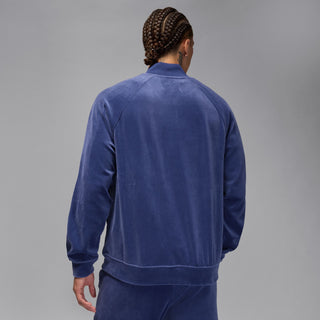 MEN'S AIR JORDAN BROOKLYN VELOUR TRACK JACKET "BLUE/PURE PLATINUM" HV1870-492