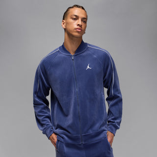 MEN'S AIR JORDAN BROOKLYN VELOUR TRACK JACKET "BLUE/PURE PLATINUM" HV1870-492
