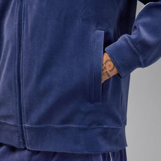 MEN'S AIR JORDAN BROOKLYN VELOUR TRACK JACKET "BLUE/PURE PLATINUM" HV1870-492