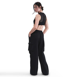 WOMEN'S NIKE SPORTSWEAR MID-RISE OVERSIZED WOVEN CARGO TROUSERS "BLACK/SAIL" HV1966-010