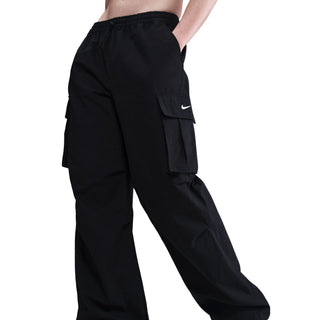 WOMEN'S NIKE SPORTSWEAR MID-RISE OVERSIZED WOVEN CARGO TROUSERS "BLACK/SAIL" HV1966-010
