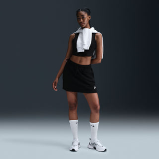 WOMEN'S NIKE CLUB FLEECE MID-RISE SKIRT "BLACK/WHITE" HV2344-010