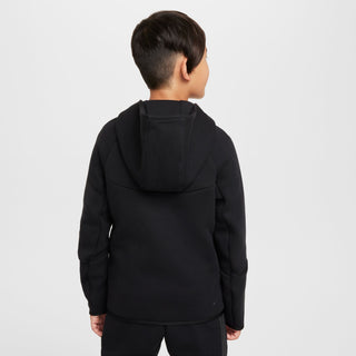 KIDS NIKE TECH FLEECE FULL ZIP-HOODIE "TRIPLE BLACK" HV5867-010